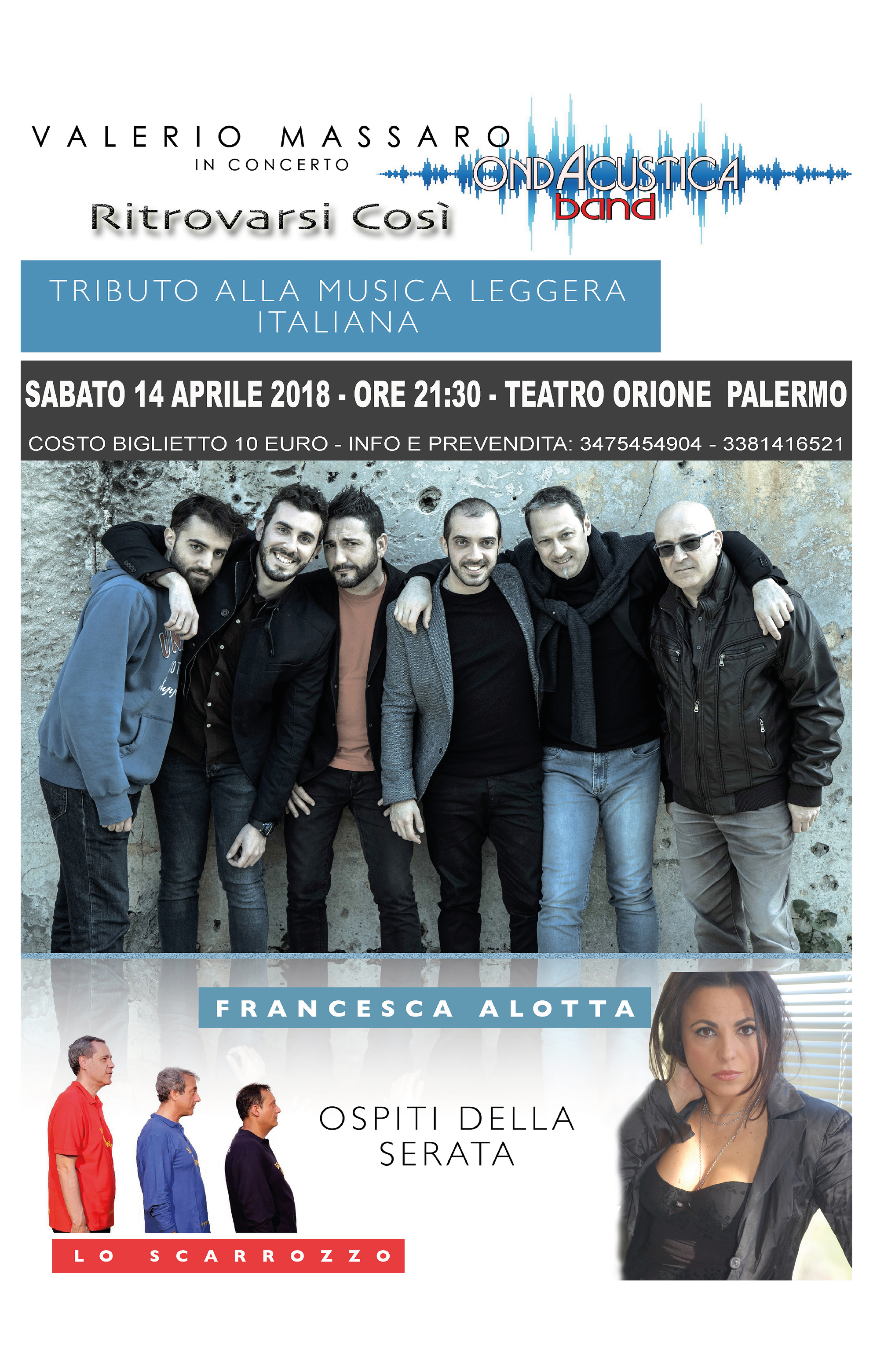 Valerio Massaro & OndAcustica Band in concerto: “Ritrovarsi così” tra ospiti e cabaret